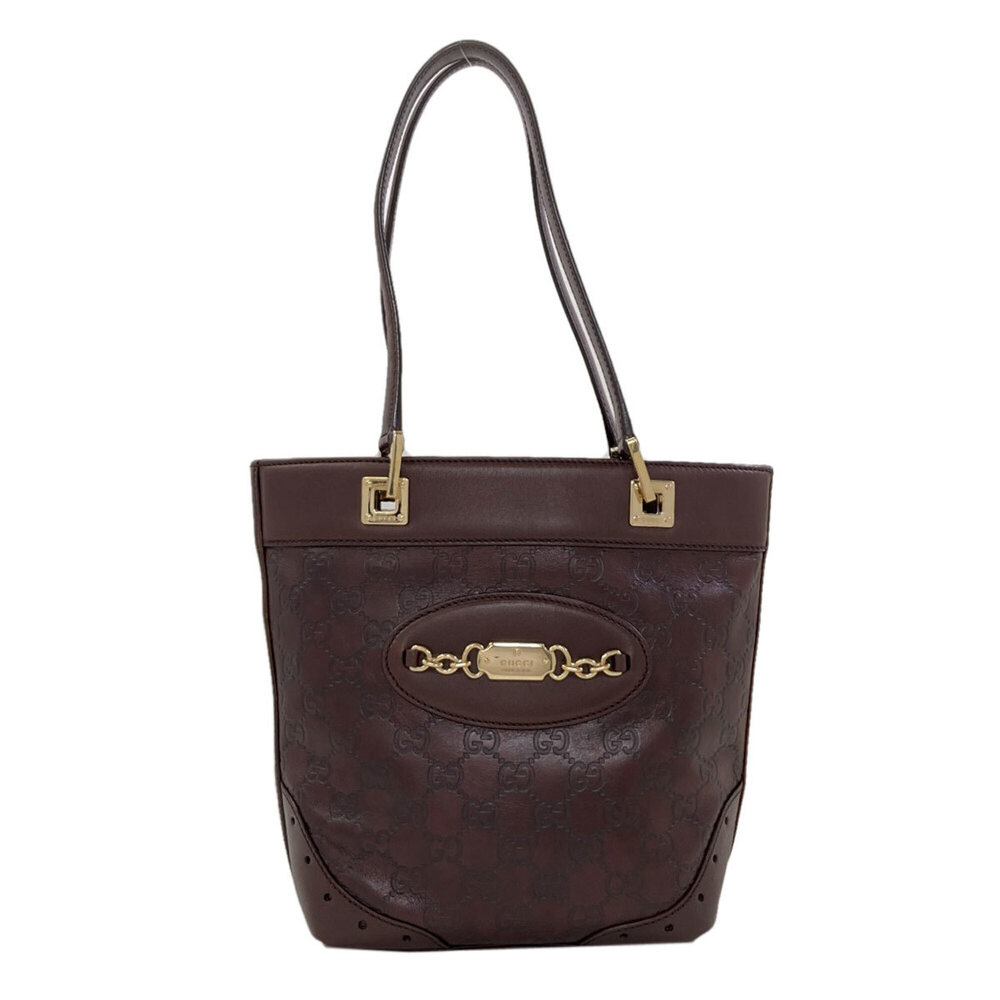 Gucci 145994 GG Signature Shima Horsebit Handbag Leather Women's GUCCI